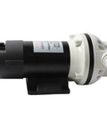 Heavy Duty 12V Def Transfer Pump Shreds Through Fluids With An Epic 10.6 Gpm Flow Rate For Smooth Diesel Exhaust Moves And Bulletproof Suction For Drums Ibc Tanks And Jobsites, side view showing motor and ports.