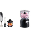 No Hassle Immersion Cooking Bundle With Heavy Duty Stainless Blades And Snappy Two Speed Settings, featuring hand blender and chopper.