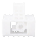 Heavy Duty Linear Actuator Push Rod Slider Replacement For Electric Recliners Built Like A Tank With High Strength Composite Blocks, detailed view of white slide block.