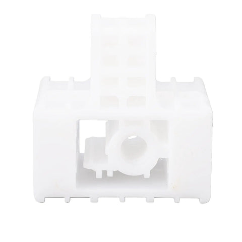Heavy Duty Linear Actuator Push Rod Slider Replacement For Electric Recliners Built Like A Tank With High Strength Composite Blocks, detailed view of white slide block.
