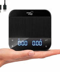 Precision Coffee Scale With Timer For Espresso And Pour Over, Digital Kitchen Scale With LED Display, Rechargeable USB C shown on hand