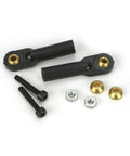 Swivel Ball Links For 4-40 Rods 5/8 Inch No Hardware 2 Pack, black metal links with brass inserts and screws