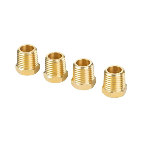 Solid 4Pc Set Of Npt Thread Adapters Converting 1/8 Inch Female To 1/4 Inch Male With Secure Locking Screws For Heavy Duty Plumbing And Air Tools, brass fittings