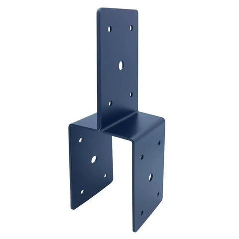 Beefy 4 Pack Heavy Duty Steel Z Brackets Set, 6 Inch Post To Beam Supports, Double Angle Channel Corner Braces For Wood Shelves, DIYers' Lumber Connectors, Pergola Hardware, 3mm Thick, Black