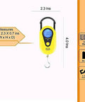 Beefy Hanging Scale With 11 Pound Capacity, LCD Digital Weigh Scale in bright yellow, featuring retractable handle, hook, and LCD display.
