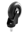 Heavy Duty Office Chair Caster Wheels 3 Inch Swivel Rubber Casters Smooth Rollin Replacement Rollers close-up view of single caster wheel