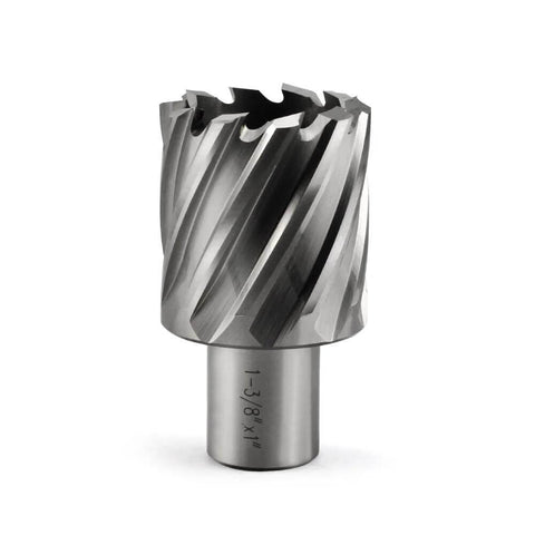 Annular cutter, 1-3/8 in diameter, HSS, Weldon 3/4" shank, for magnetic drill press, 1 piece