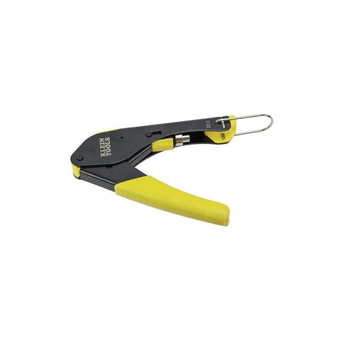 Compact F Connector Compression Crimper For DIY Cable Installations With Fixed Plunger Spring Return Comfort Grips