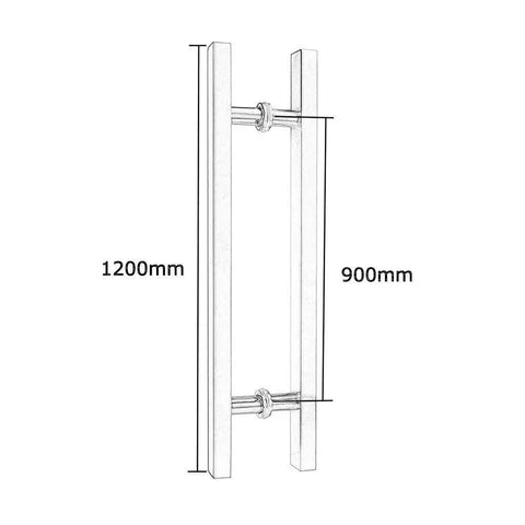 Stainless Steel Push Pull Door Handle For Glass Wood And Metal Doors Heavy Duty Commercial Grade Modern Square Tube Design Durable 1200x900mm