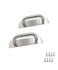 Stainless Steel Door Plate Pull Handle 2 Pack Heavy Duty Push Pull Sliding Barn Door Handle With Backplate for Indoor Outdoor Use