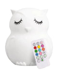 Kid Friendly Remote Control Owl Night Light For Kids, 9 Soft Color Modes, Sleep Timer, Rechargeable USB Lamp For Bedroom, Baby Nursery