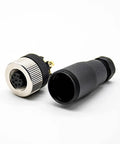 M12 A Code Waterproof Circular Cable Connector With Field Installable Screw Termination Unshielded Straight 8 Pin Female Aviation Plug