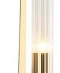 Smooth Gold Glass Wall Sconces With A Fresh Tubular Shape And Rock Solid Metal Build For Bedroom Or Hallway Decor Lighting, 22.8 inches high.