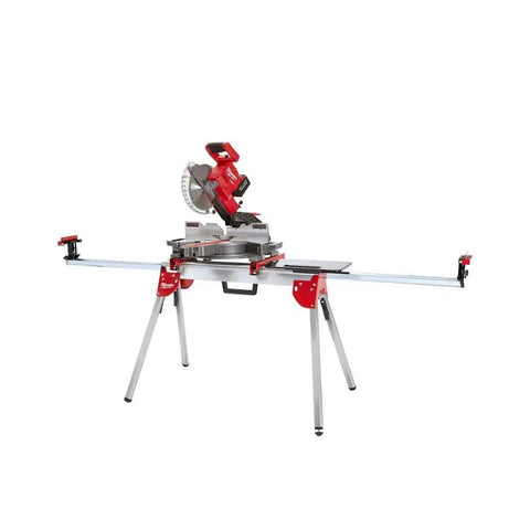 Ultra Portable Aluminum Folding Miter Saw Stand With Universal Mounting Brackets, Tough Enough For 500 Lbs, Extends To 100 Inches