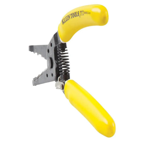 Dual NMD-90 Cable Stripper And Wire Cutter With Curved Serrated Nose, yellow handle, Pro Grade Tool, Made In USA K1412CAN