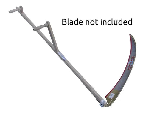 Wooden Snath Handle For Harvest Tools, 68 Inch Length, Dual Fixed Handles, Not Adjustable, Made In Austria, shown without blade
