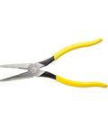 Heavy Duty 8 Inch Needle Nose Pliers With Extended Handles For Tight Spaces Long Nose Side Cutters And Alligator Pliers Induction Hardened Cutters Forged In USA Built Tough For Power And Precision with yellow handles