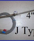 Thermocouple Temperature Sensor Probe 4 Inch With Spring For Temperature Controllers The Go To Choice For 32 To 752 F 0 To 400 C M8 Fixing Screw Flexible Spring Durable Probe For Precise Readings, Type J, coiled cable view