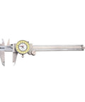 Fractional Dial Calipers With White Face 0 To 6 Inch Range Ultra Accurate To 0.002 Inch 0.010 Inch Graduation One Hand Fine Adjustment Direct Reading Includes Plastic Case horizontal view