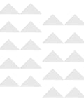 25 White Adhesive Collar Stays Disposable PVC Shirt Fixes Ditch The Droop With These Business Ready Collar Guards Keep Your Fit Fresh For Any Occasion Easy One Time Use Triangular Shape For Snug Hold arranged in a grid pattern.