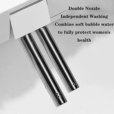 Double nozzle of Smooth As Silk Electric Bidet Toilet Seat With Gentle Soft Close Cover, Always Warm Pad, And Self Washing Nozzle.