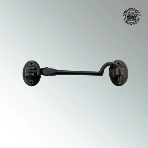 Solid Brass Cabin Hook Latch With Oil Rubbed Bronze Finish Swivel Pivot Eyelet Door Lock For Gates And Doors 4 Inch