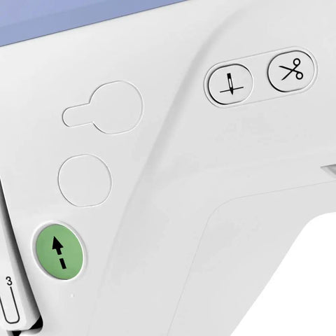 Close-up of PE900 Embroidery Machine With 5 x 7 Inch Field Size, Wireless WLAN, Jump Stitch Cutter, control buttons shown