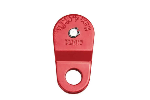Heavy Duty Snatch Block Without Hook For ATV Winches That Doubles Your Pull Power Fits Three Sixteenth Inch Cables Works With All ATV Winches Semi Permanent Mount Angled Pulls Cut Heat Build Up And Amp Draw, red zinc-plated steel, 3/16 in cable