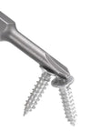 Close-up of Heavy Duty S2 Magnetized Tri Wing Screwdriver Bits Set Quarter Inch Hex Shaft Y1 Y2 Y3 Y4 Fifty Millimeter Length engaging screws.