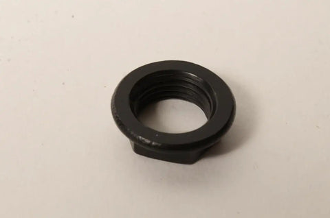 Black metal Arbor Nut 089025005076 designed for R4513 R4514 R4518 R4518T table saws, exact fit replacement durable parts.