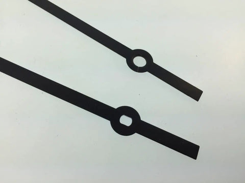 Replacement Clock Hand Set For 12 To 13 Inch Dials I Shaft DIY Clock Kit Parts shown with durable black hands for clock repair.