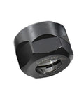 Precision ER 20A Thread Collet Clamping Hex Nut Made From Hardened Alloy Steel Withstands High Temps, shown from an angle.