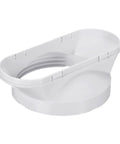 Exhaust Hose Adapter For Portable Air Conditioners, 5.3 Inch Diameter Window Adapter Tube Connector With Sealing Plate, White, angled view