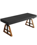 Smooth Electric Lift Standing Desk With Drawer Storage And Usb Charging Port Adjustable Height Home Office Table Built Different For Crushing Your Daily Grind In Sleek Black, angled view with wooden legs.