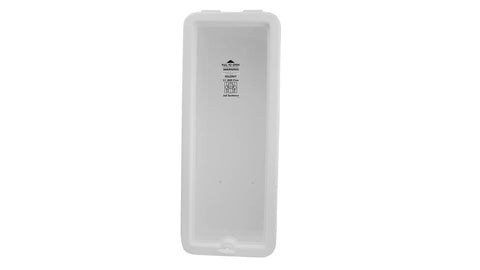 Three Pack White Surface Mount Fire Extinguisher Cabinet With Pull Panel shows an interior view, designed for five pound units.