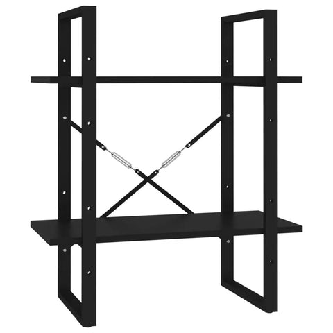 Five Tier Black Book Cabinet With Sturdy Metal Frame And Engineered Wood Shelves For Books, Modern Industrial Style, detail of frame.