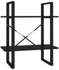 Wall Mounted Book Cabinet With Adjustable Shelves In Black Engineered Wood And Metal Five Tier Shelf For Decor Storage Slick Modern Display