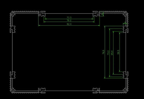 Explosion-proof junction box CAD drawing; 122 x 175 x 150 mm aluminum enclosure with green dimension lines.