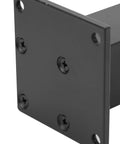 Close-up of Aluminum Adjustable Furniture Feet Set, 4 Pcs Black Square Base, 100mm And 120mm, Anti Slip Protectors for installation.