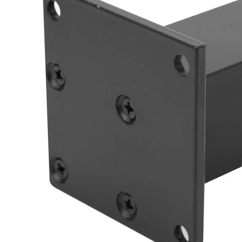 Close-up of Adjustable Aluminum Cabinet Feet Set In Black Four Pack For Sofa Cabinets And Sofas Height Adjustable 3.9 To 5 Inches