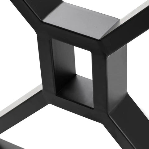 Close-up of reinforced triangular frame on Beefy Industrial Metal Table Legs Set Of 2 For Heavy Duty Desks And Furniture, 28 Inch Tall, Alloy Steel