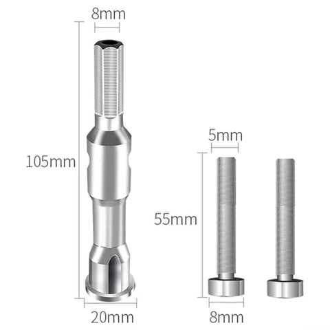 Transform Your Drill Into A Fast Automatic Wire Stripper For 1.5 To 4Mm2 Cables Hardened Steel Copper Removal Tool parts with dimensions 105mm and 55mm.