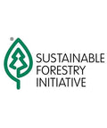Green tree symbol with 'Sustainable Forestry Initiative' text logo