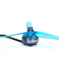 Front view of XING2 2207 FPV Brushless Motors 1855KV 6S with blue propeller for FPV racing drones.