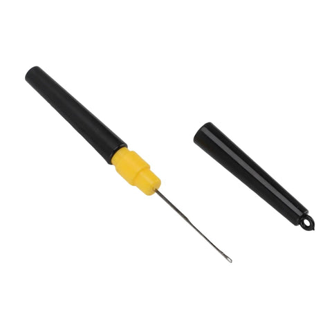 Double Ended Carp Bait Drill And Threading Tool With Protective Lids Pro Grade Stainless Steel And ABS Body Compact Portable Design For Boilies Pellets Paste Baits No Fuss Fishing Essentials, black and yellow with lid