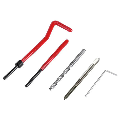 30 Piece Metric Thread Repair Kit With Helicoil Threaded Inserts And Installation Tool For M3 M4 M7 M9 M11 Threads Car Pro Coil Tool For Vehicle And Shop Repairs tools displayed