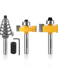 Quarter Inch Shank Rabbet Router Bit With Six Carbide Tips And Interchangeable Bearings shown with shank and bearings