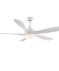 Ceiling Fan with Light and Handheld Controller 6 Speeds 2200LM for Bedroom, white design with five blades and integrated light.