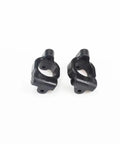 Front C Hub Carrier And Caster Block Set For 1/10 Scale RC Cars, black rigid plastic parts for enhanced durability.