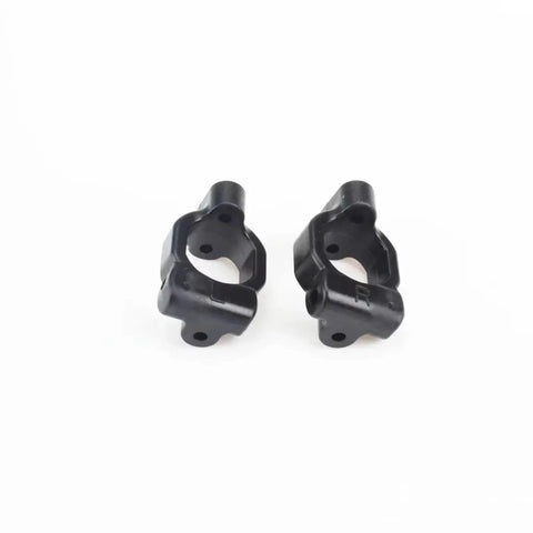 Front C Hub Carrier And Caster Block Set For 1/10 Scale RC Cars, black rigid plastic parts for enhanced durability.